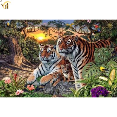 China Traditional Tiger DIY Diamond Painting By Numbers With Subframe for sale