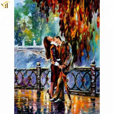 China Traditional Wholesale Couples 5d Russian Diamond Kiss Design Canvas New ECO Factory Oil Stone Painting for sale