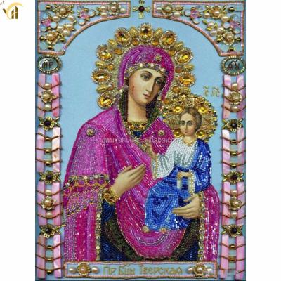 China Traditional Madonna Square Beads Crystal Diamond Painting With Frame for sale