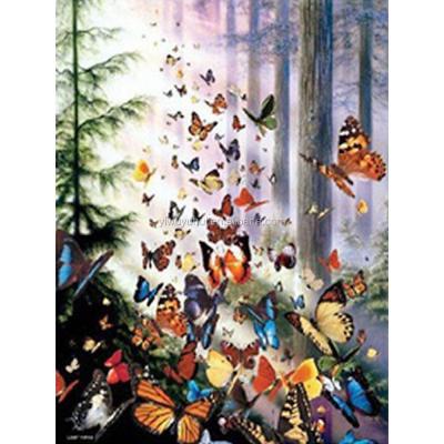 China Modern Beautiful Butterfly Scenery Paste Mosaic Stone Painting DIY Diamond Painting Oil Painting for sale