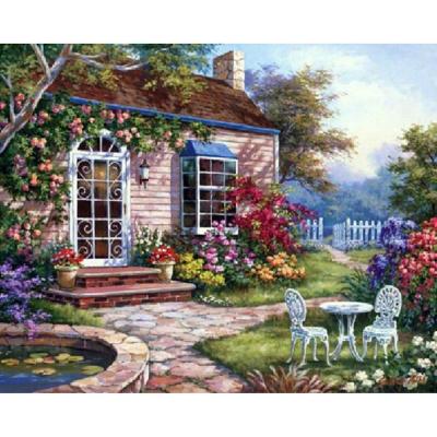 China Beautiful Traditional Garden House Diamond Painting DIY Diamond Painting Gemstone Art Painting On Canvas for sale