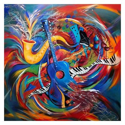 China Modern high quality canvas piano and violin design diamond painting kit abstract stone art canvas painting for sale