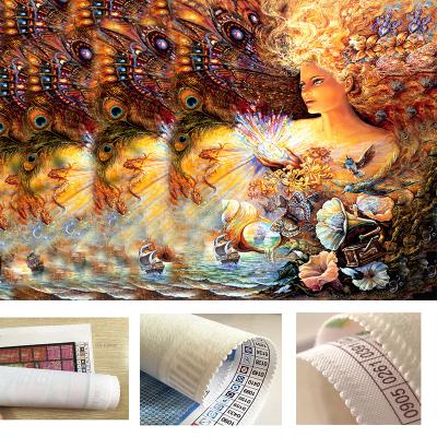 China Yiwu Yuhui Abstract Silk Fiber Canvas Women Diamond Painting Full Drill Diamond Painting for sale