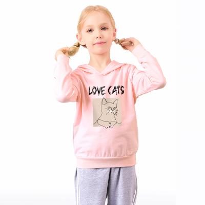 China Wholesale 2021 autumn anti-shrink children's pullover sweatshirts, fashionable and lovely cartoon kittens printed clothes for sale