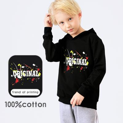 China 2021 Custom Logo Boys Anti-Shrink Infant Children's Hoodie Cotton Solid Children's Clothing Long Sleeve Sweatshirt for sale