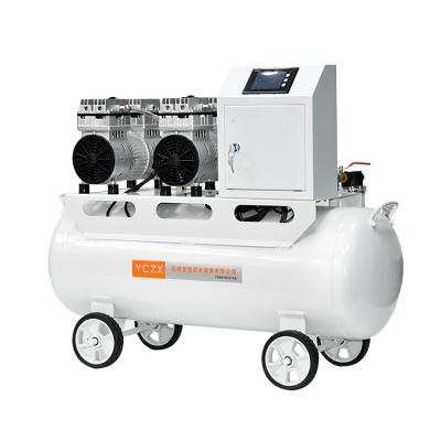 China 1.2Kw Lubricated L Tank Air Compressor Medical Portable Twin Air Compressor for sale