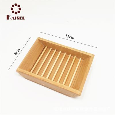 China Customized Sustainable Natural Wooden Logo Soap Dish Soap Crate Bamboo Soap Box for sale