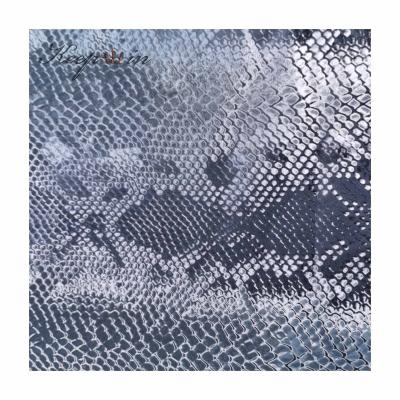 China Stretch Keepwin PU Python Skin Coated Brushed Backside Fabric Fuax Fabric Leather Stretch Feel Warm Fabric for sale