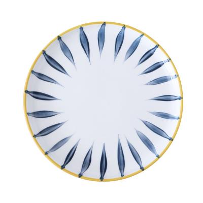 China Viable New Design Hand Painted Western Sushi Steak Breakfast Ceramic Japanese Plate for sale