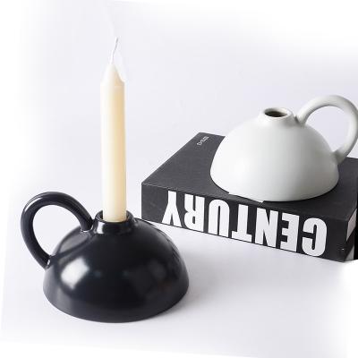 China 2021 New Products Eco-friendly Wholesale Desktop Teapot Shape Glazed Ceramic Tea Light Candle Holders for sale