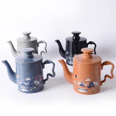 China Viable Starry Night Design Coffee Decor Handmade Ceramic Teapot for sale