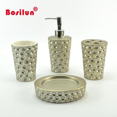 China Sustainable 4pcs Chrome Ceramic Bathroom Accessories For Decoration for sale