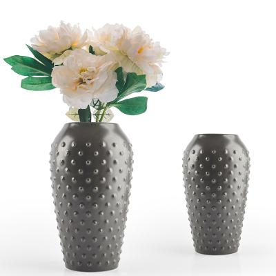 China Wholesale Modern Dot Design Large 10.4 Inch Home Decor Ceramic Flower Vase for sale