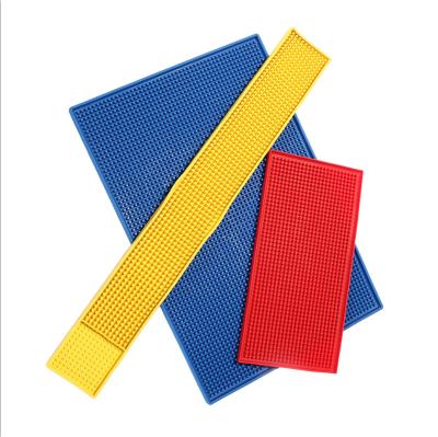 China Hot Selling Disposable Custom Made Custom Rubber Tamper Mat Barmat Beer Puddle Silicone PVC Bar Mat With Logos for sale