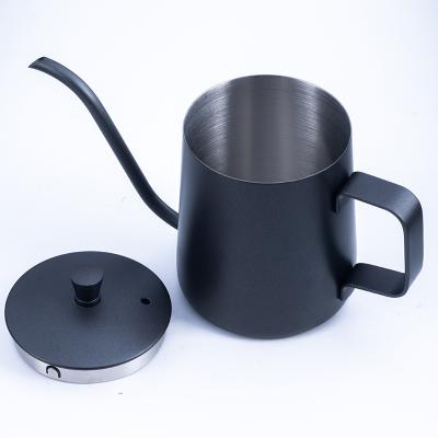 China Sustainable Wholesale Stainless Steel Spill Over Coffee Gooseneck Kettle Filter Pots Offices Style 600ml Hand Coffee Pot for sale