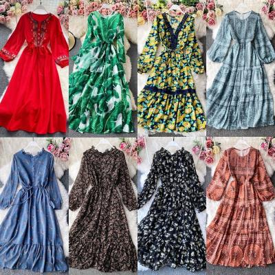 China 2021 anti-static America and Africa border printed skirt summer summer sexy swing dress for sale