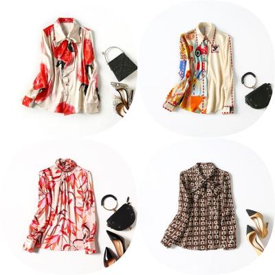 China Anti-wrinkle factory direct sales 2021 European and American women's spring and autumn women's irregular lapel color button shirt for sale