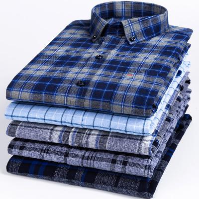 China 2021 new foreign trade men's long-sleeved shirt washed casual shirt comfortable fit men's business shirt for sale