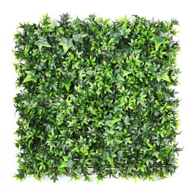 China Hotsale Plastic UV Resistant Outdoor 50x50cm Artificial Leaves Protect Fence Synthetic Grass Panels For Decoration for sale