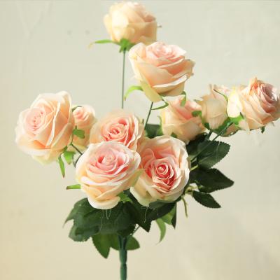 China Modern Flower Bouquet For Home Wholesale Silk Flower Stems Peony Decoration Artificial Peony Roses Rose Head for sale