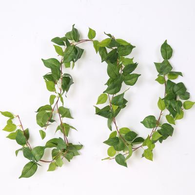 China Waterproof Silk Fake Ivy Leaves Hanging Decorative Artificial Vine Leaves Garland for Wedding Party Garden Wall Decoration for sale