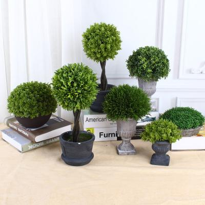 China Custom Waterproof Lavender Succulents Desktop Bonsai Decoration Artificial Cactus Plant Potted With Cement Basin for sale