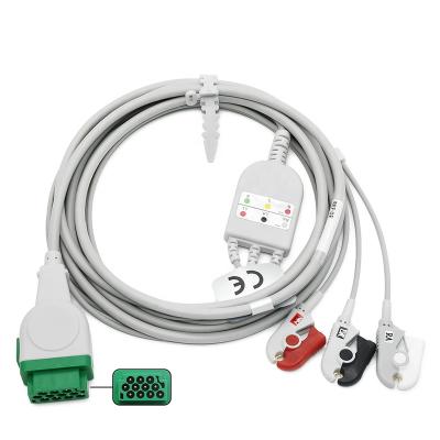 China Switch GE RUSH 2000/3000/4000 3 Lead ECG Cable With Leads Medical Cable EMS Unit Lead Wire for sale