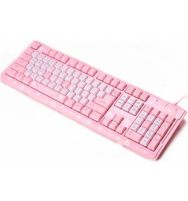 China Plug & Play Cute Pink Mechanical Keyboard Girls Gift 104 Keys Sets Keyboard for sale