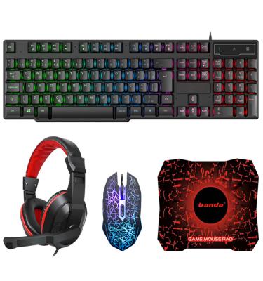 China PC/Mobilephone/Tablet/Laptop/Pad gaming 4 keyboard and mouse combos pet mouse keyboard heaphone mechanical combo mouse pad in one set for sale