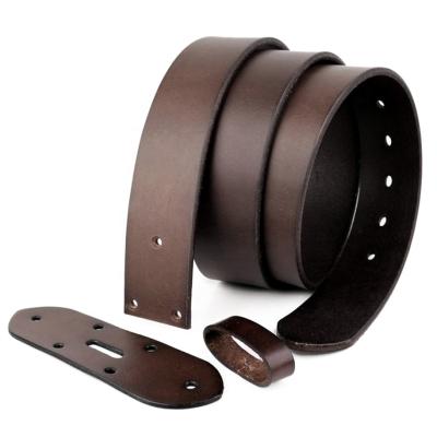 China Vegetable Tanned Pure Cowhide Single Layer Leather Replacement Full Grain Vegetable Tanned Leather Belt Strap For Pin Buckle for sale