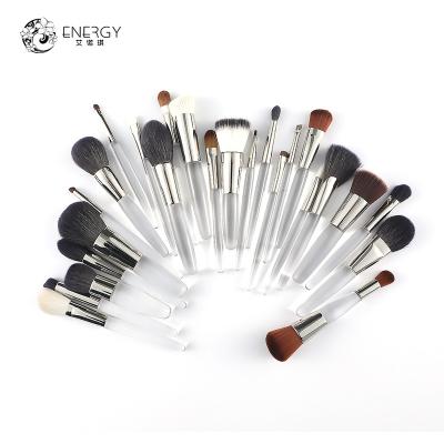 China Luxury Clear Private Label 25pcs Hair ENERGY Long Lasting Travel Size Natural Cosmetic Eye Brushes Makeup Brush Set for sale