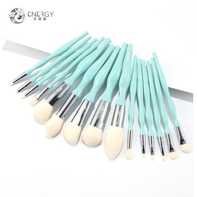 China Angular blush ENERGY high end personalized synthetic hair 15pcs makeup brush set fashional brochas de maquillaje for sale