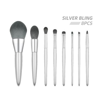 China ENERGY DENSE Custom Private Label Synthetic Silver Hair 8pcs Professional Makeup Brush Set for sale