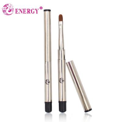 China Angular Blush ENERGY Mini Single Copper Makeup Brush Lipstick Portable Synthetic Hair Retractable Lip Brush for sale