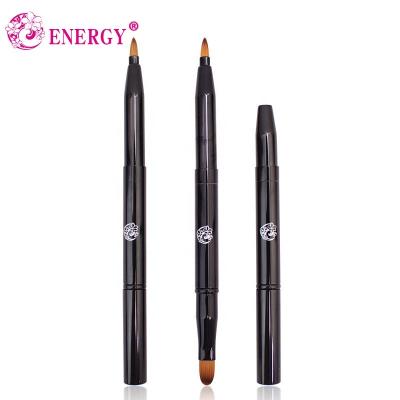 China Angular ENERGY B300 Retractable Double End Lip Brush Cosmetic Blush Tools Portable Lip Liner Lipstick Makeup Brush for sale