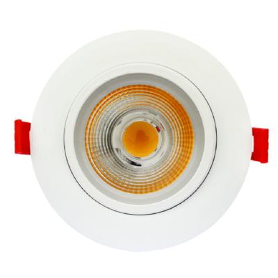 China Embeded 7W 3 Inch Dimmable COB LED Adjustable Gimbal Recessed Downlight With 120v 600lm CRI90+ for sale