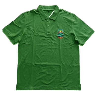 China Wholesale Customized High Quality Cotton Green Color Man Slim Fit Polo Shirts Anti-Wrinkle Polo Shirt Green With Printed Logo for sale