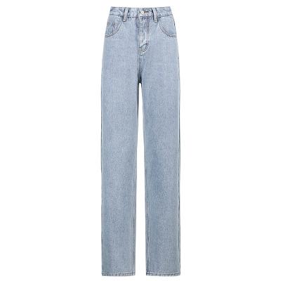 China New Arrivals Breathable Straight-Leg Ladies Style Women Jeans Long Trousers Blue Jeans Pants for sale