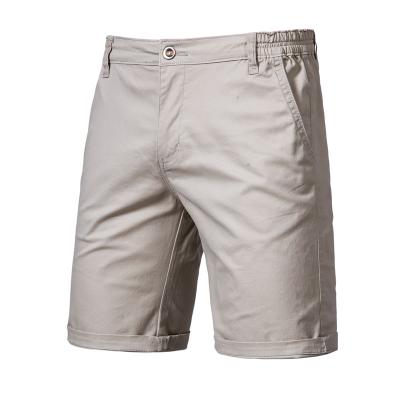 China 2021 New Solid Cotton Business Casual Anti-Wrinkle Summer Waist Mens Beach Social Elastic 100% Shorts for sale