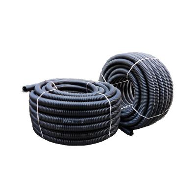 China 100% New Material HDPE Flexible Single Wall Perforated Underdrain Coil Pipe With Filter Sock for sale