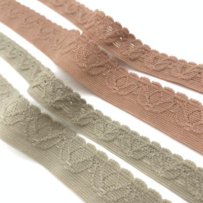 China 2022 new soft and flexible nylon jacquard elastic band bra panties lace elastic strap for sale