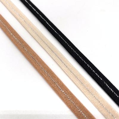 China Custom 6mm Gold Fashion Strap Soft and Flexible High Quality Wire Straps Nylon Elastic Bra Straps for sale