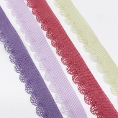 China High quality soft and flexible fashion customization lace-trimmed elastic jacquard elastic ribbon for sale