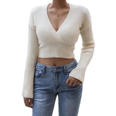 China 2021Spring New Design Women's Sweater Sexy Female Sweater Cropped Graphic Knitted Top for sale