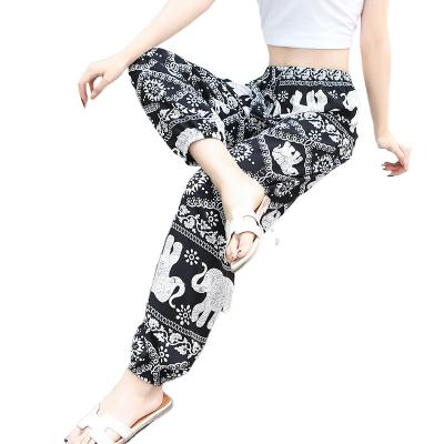 China QUICK DRY Summer Women's Loose Breathable Ladies Beach Pants Adult Loose Ethnic Thin Casual Pants Wholesale for sale