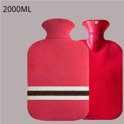 China Warmer Bag Hot sale rubber hot water bottle bag soft plush cloth cover flannel cover hot water bottle cover for sale