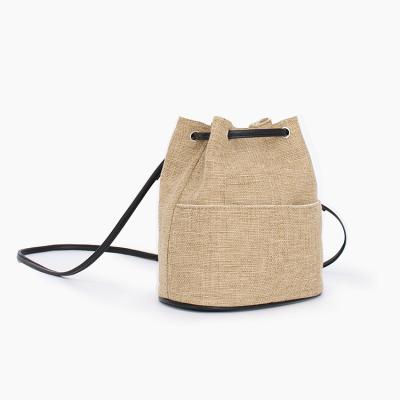 China New fashion design bags for school girls shoulder bags khaki polyester summer shoulder bucket bags for sale