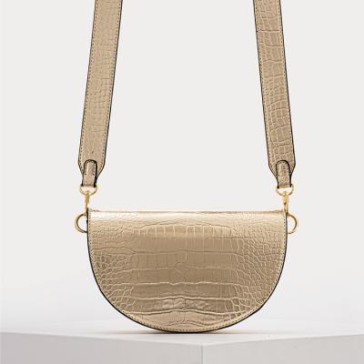 China Fashion New Products Semicircle Women Shoulder Bag Fashion Golden Mobile Phone Cross - Body Bag for sale