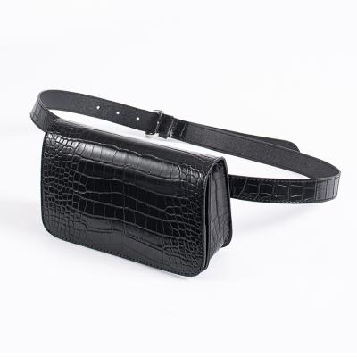 China Other Custom The New Fanny Pack Fashion Black Leather Wild Cross Body Fanny Pack for sale