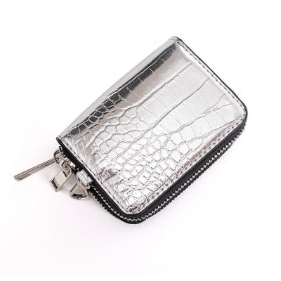 China Fashion high quality wallets for multiple women card slot fashionable silver leather ladies wallet for sale